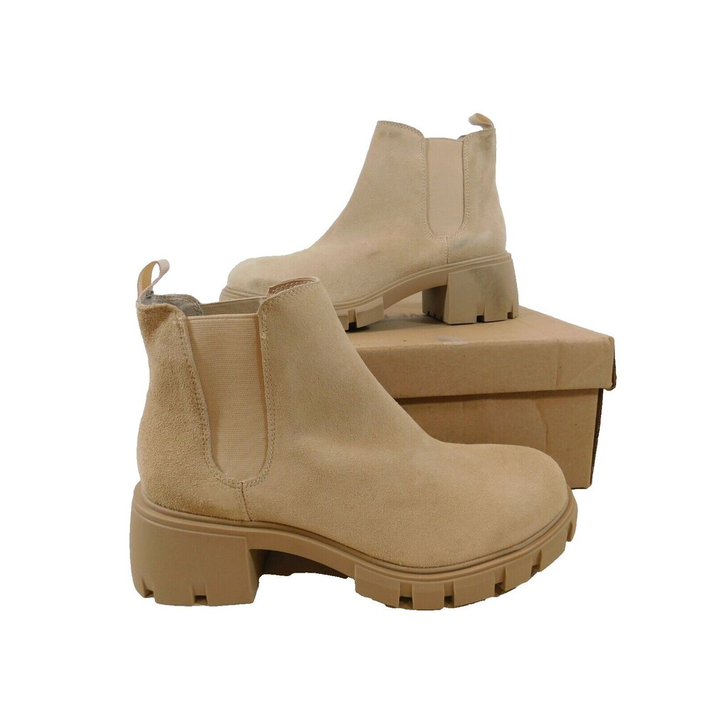 Steve Madden Howler Chunky Heel Chelsea Boots  sz 9.5 M Sand Suede
